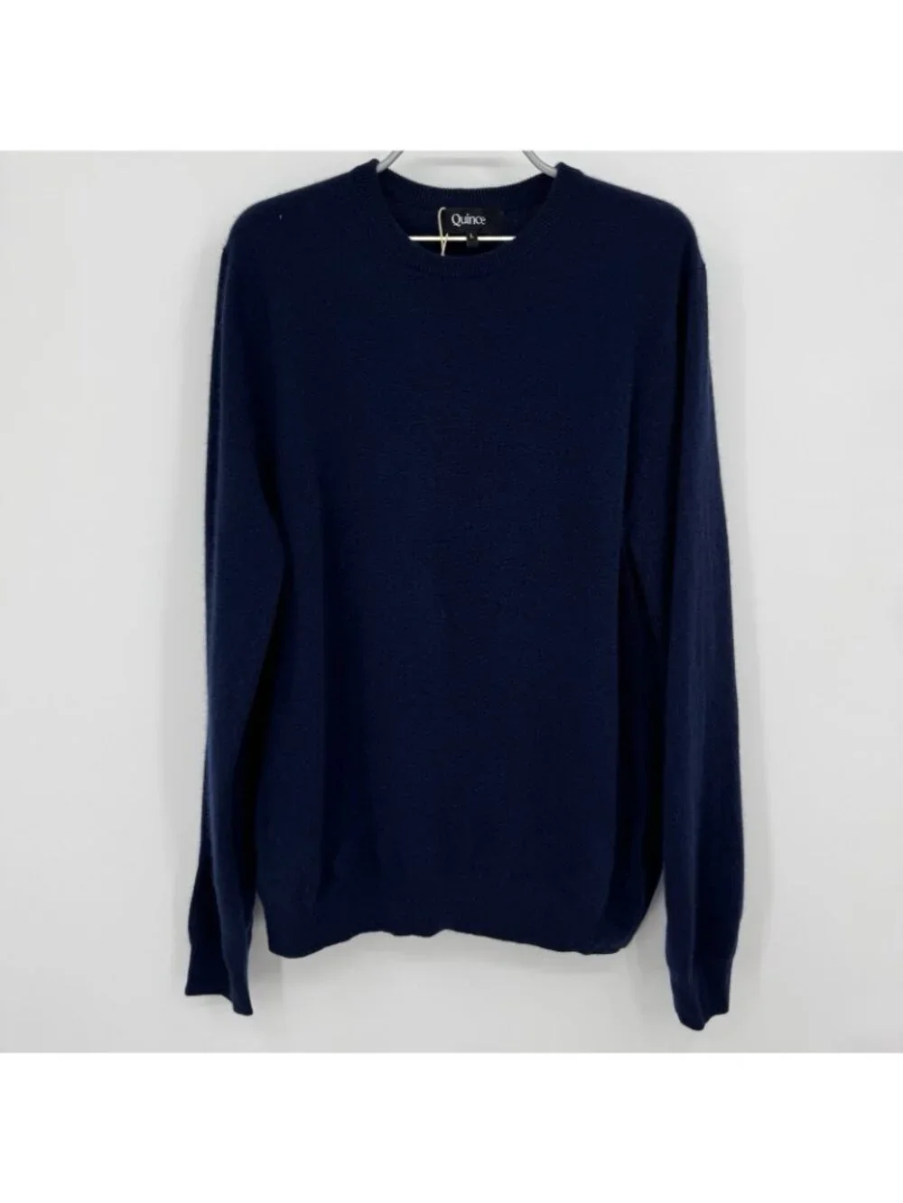 Quince Mongolian Cashmere Crew Neck Pullover Sweater Navy Blue size L Men's NWT